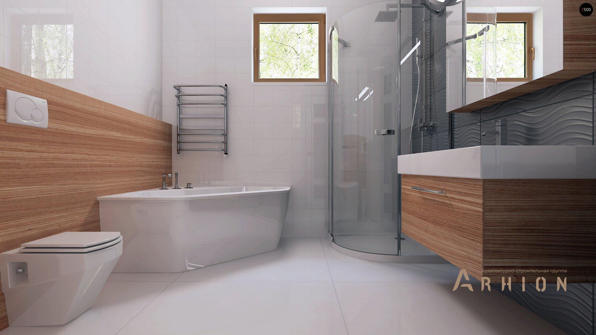 11. Проект одноэтажного дома в европейском стиле с двускатной кровлей, Z91 GP, площадью - 149 кв c терассой, гаражом